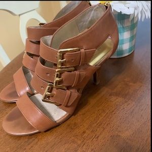 Michael Kors caged buckle kitten heels